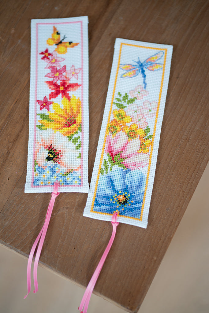 Colourful flowers set of 2 - Vervaco - Kit de punto de cruz PN-0184423