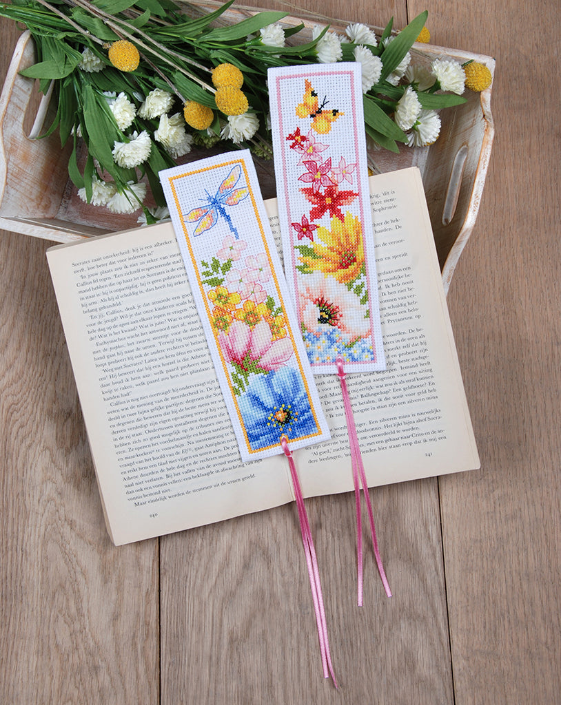 Colourful flowers set of 2 - Vervaco - Kit de punto de cruz PN-0184423