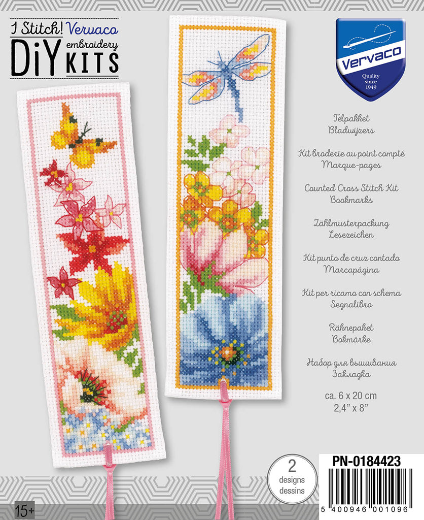 Colourful flowers set of 2 - Vervaco - Kit de punto de cruz PN-0184423