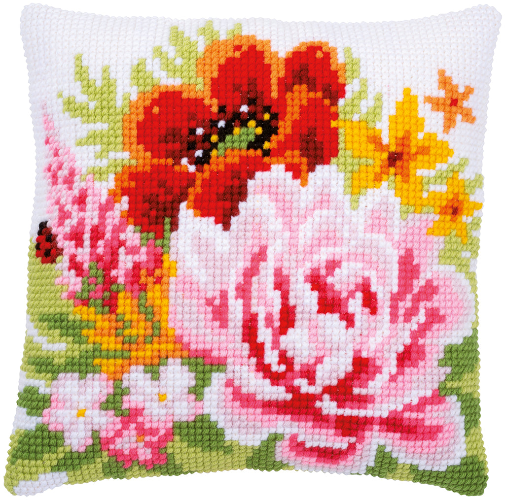 COLOURFUL FLOWERS - Kit para crear una almohada - Vervaco PN-0184990