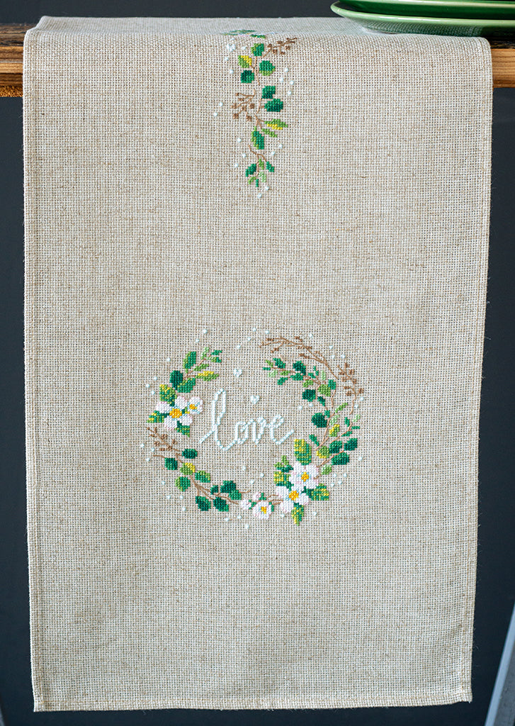 Camino de mesa LOVE - Vervaco - Kit de punto de cruz PN-0185102
