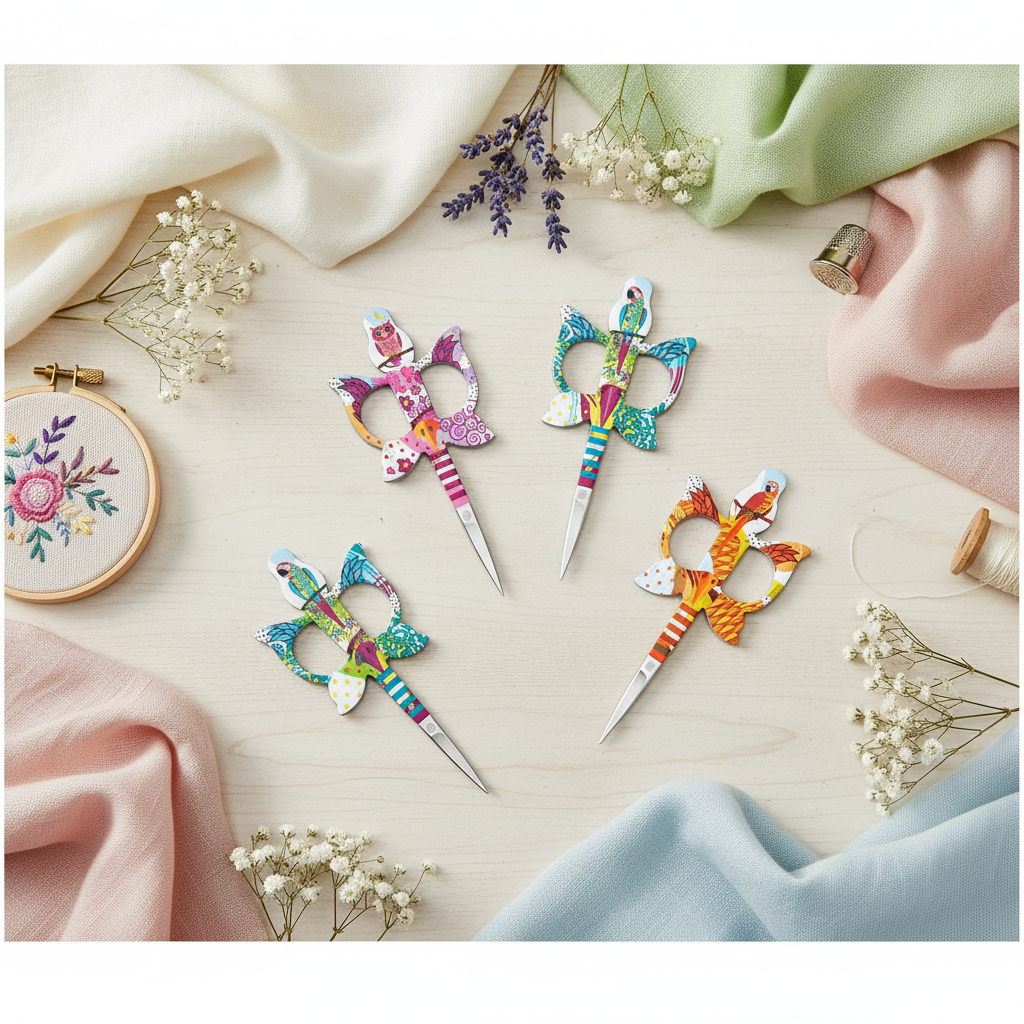 Tijeras de Bordado Bohin – Parrot Edition (Diseños de Loro) – 9 cm