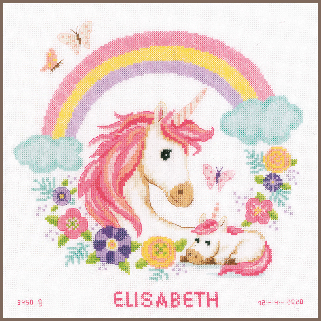 Mother and baby unicorn - Vervaco - Kit de punto de cruz PN-0187458