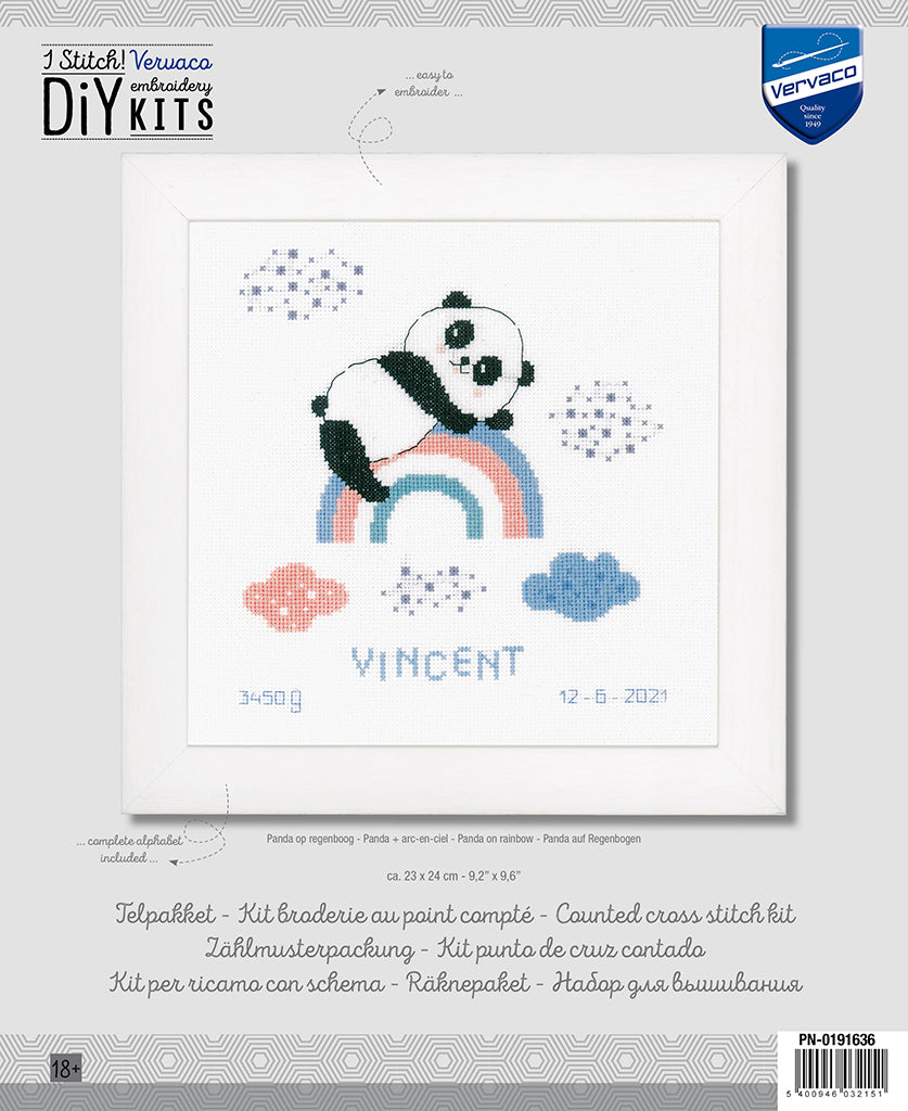 Panda on rainbow - Vervaco - Kit de punto de cruz PN-0191636