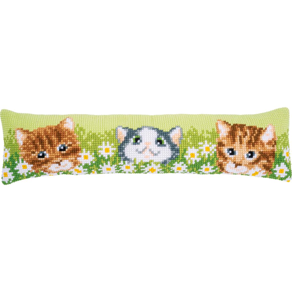 Cats Among Daisies - Kit para crear una almohada - Vervaco PN-0194686