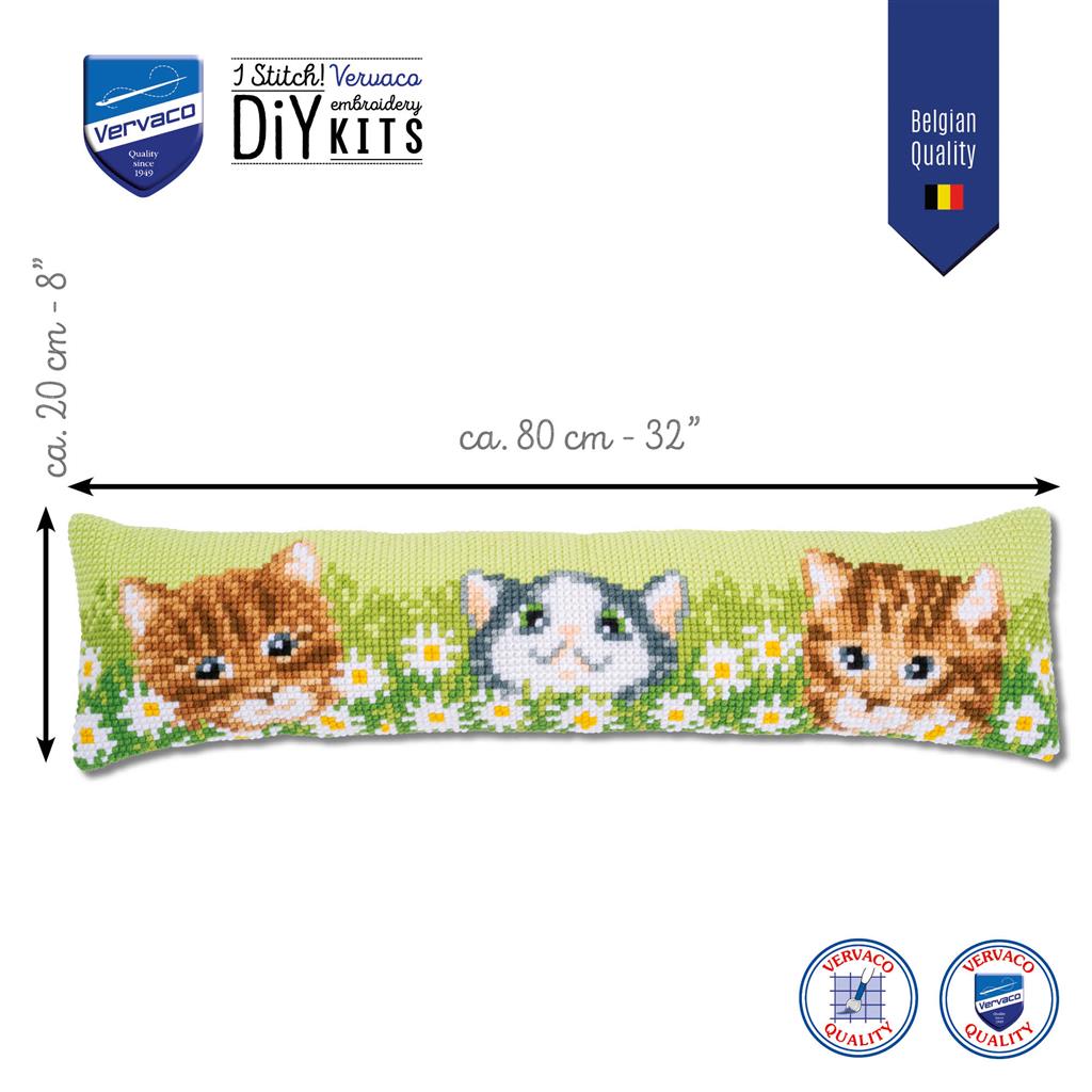 Cats Among Daisies - Kit para crear una almohada - Vervaco PN-0194686