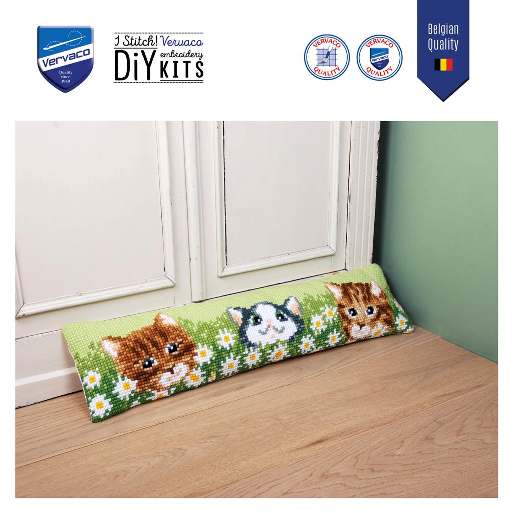 Cats Among Daisies - Kit para crear una almohada - Vervaco PN-0194686