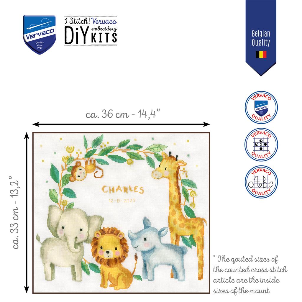 Jungle Animals - Vervaco - Kit de punto de cruz PN-0197905