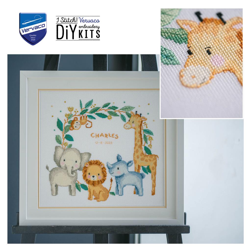 Jungle Animals - Vervaco - Kit de punto de cruz PN-0197905