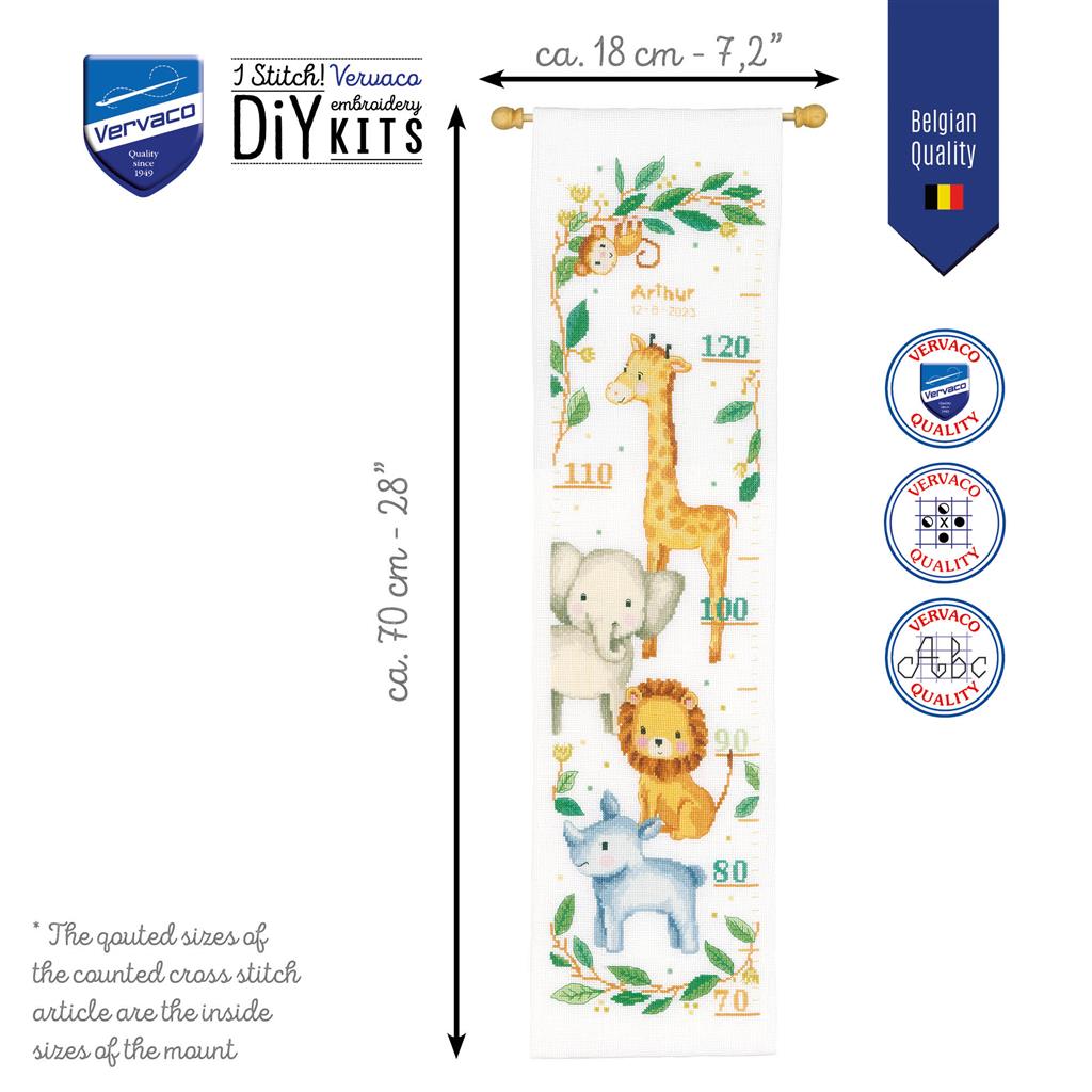 Medidor. Jungle Animals - Vervaco - Kit de punto de cruz PN-0198526