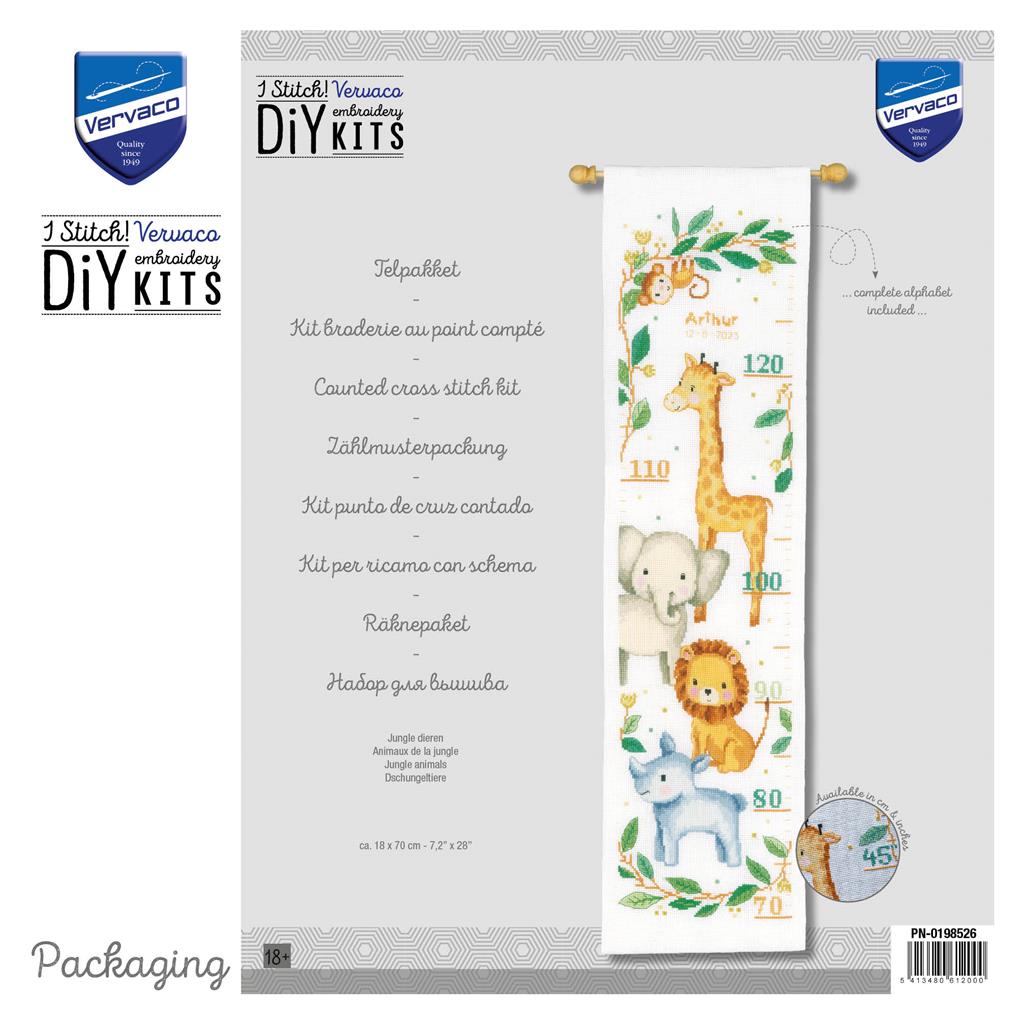 Medidor. Jungle Animals - Vervaco - Kit de punto de cruz PN-0198526