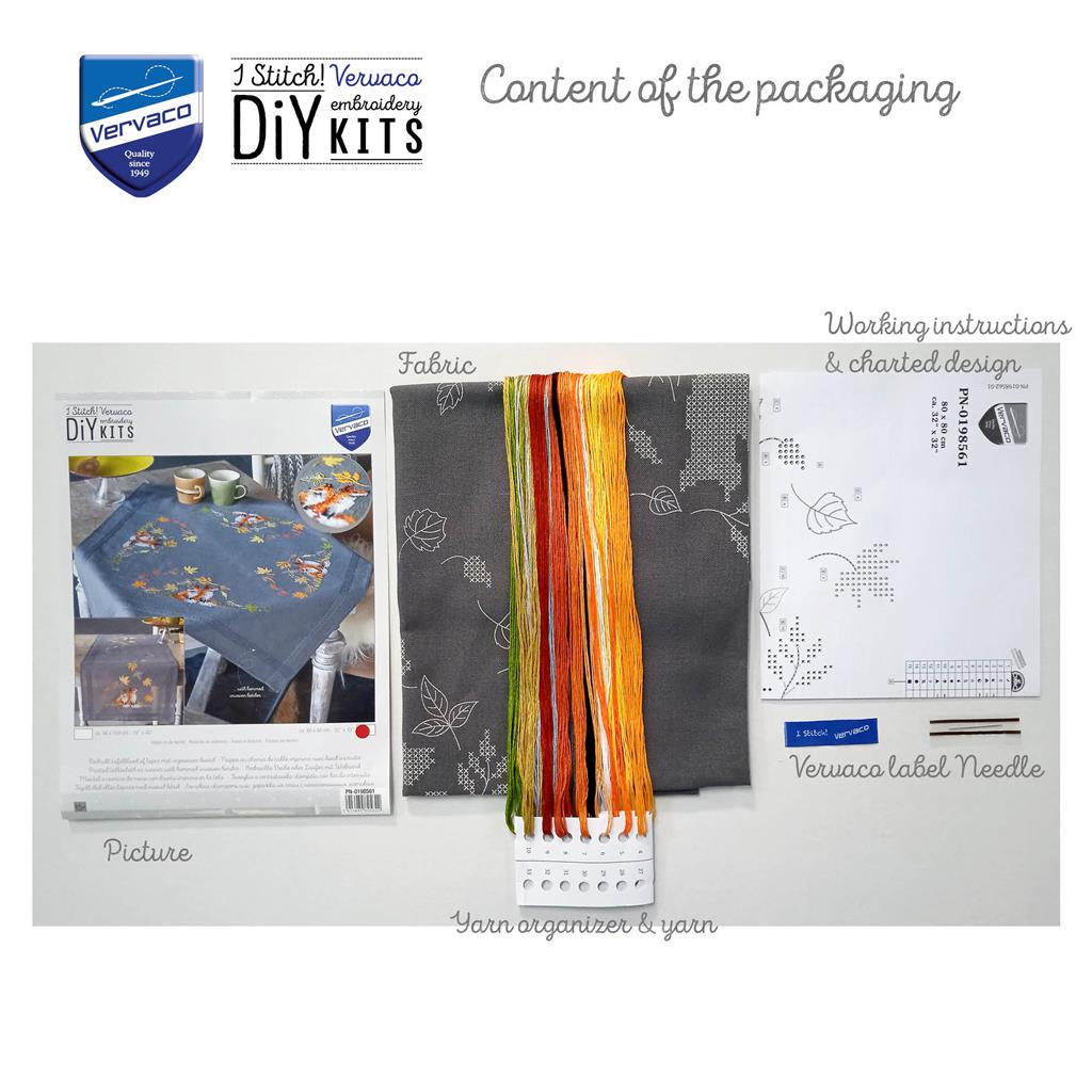 Center table. Foxes in autumn - Vervaco - Cross stitch kit