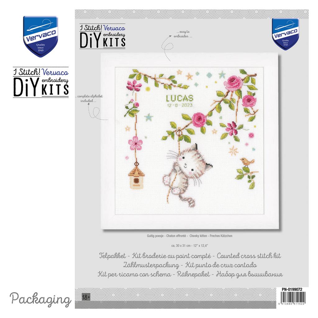 Cheeky kitten - Vervaco - Kit de punto de cruz PN-0199072