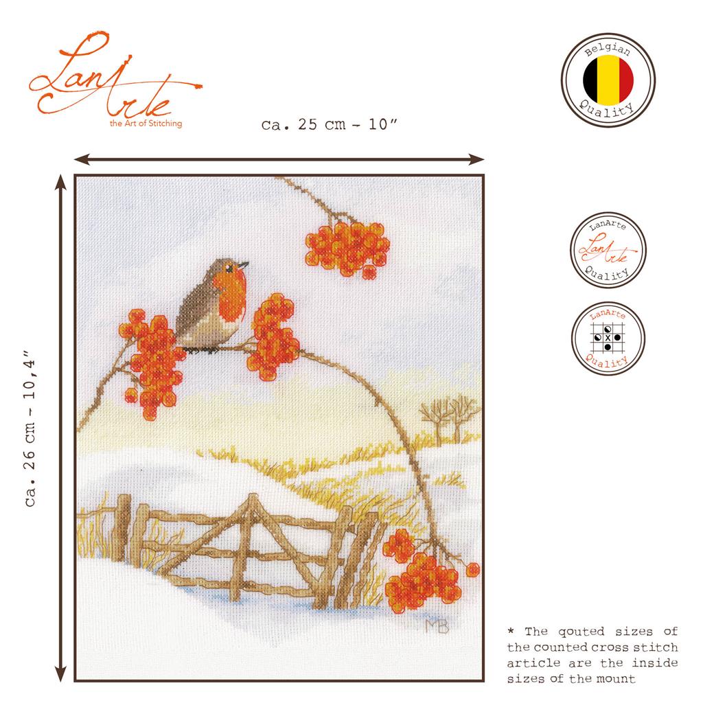 Kit de Punto de Cruz "Paisaje Invernal" - Lanarte