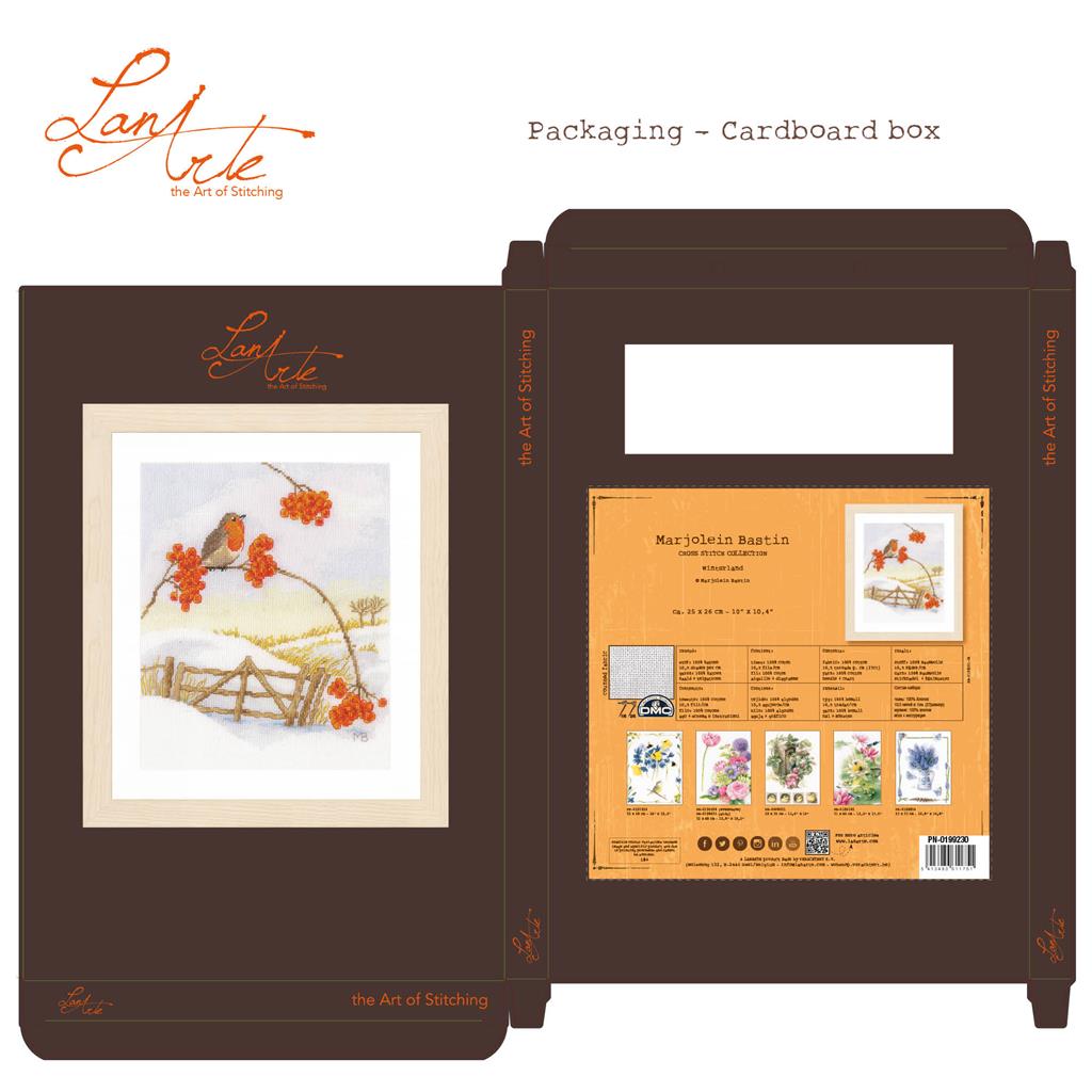 Kit de Punto de Cruz "Paisaje Invernal" - Lanarte