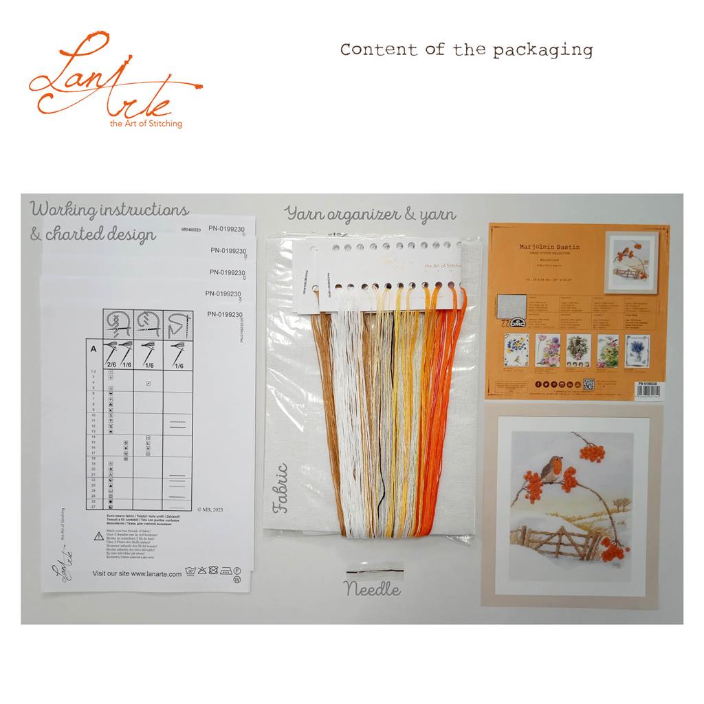 Kit de Punto de Cruz "Paisaje Invernal" - Lanarte