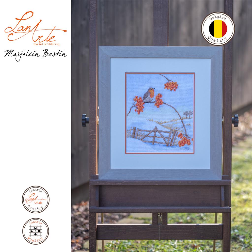 Kit de Punto de Cruz "Paisaje Invernal" - Lanarte