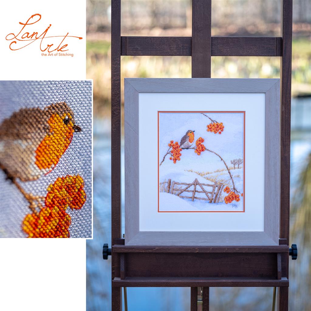 Kit de Punto de Cruz "Paisaje Invernal" - Lanarte