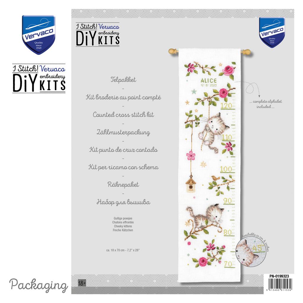 Medidor. Cheeky kittens - Vervaco - Kit de punto de cruz PN-0199323