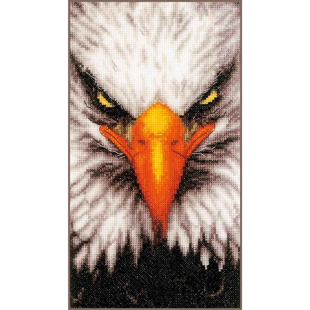 Kit Punto de Cruz Close-up Eagle en Tela Aida - Lanarte PN-0199444
