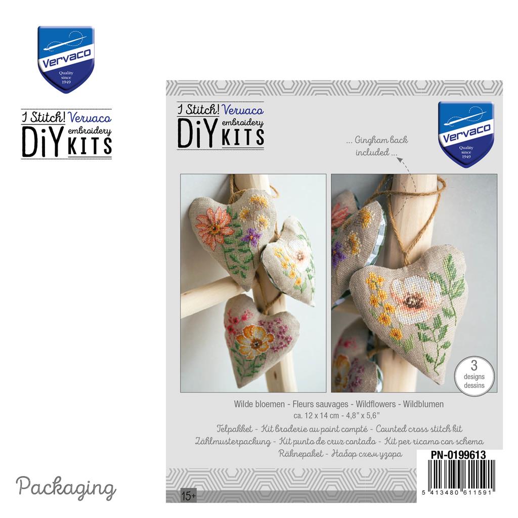 Wildflowers set of 3 - Vervaco - Kit de punto de cruz PN-0199613