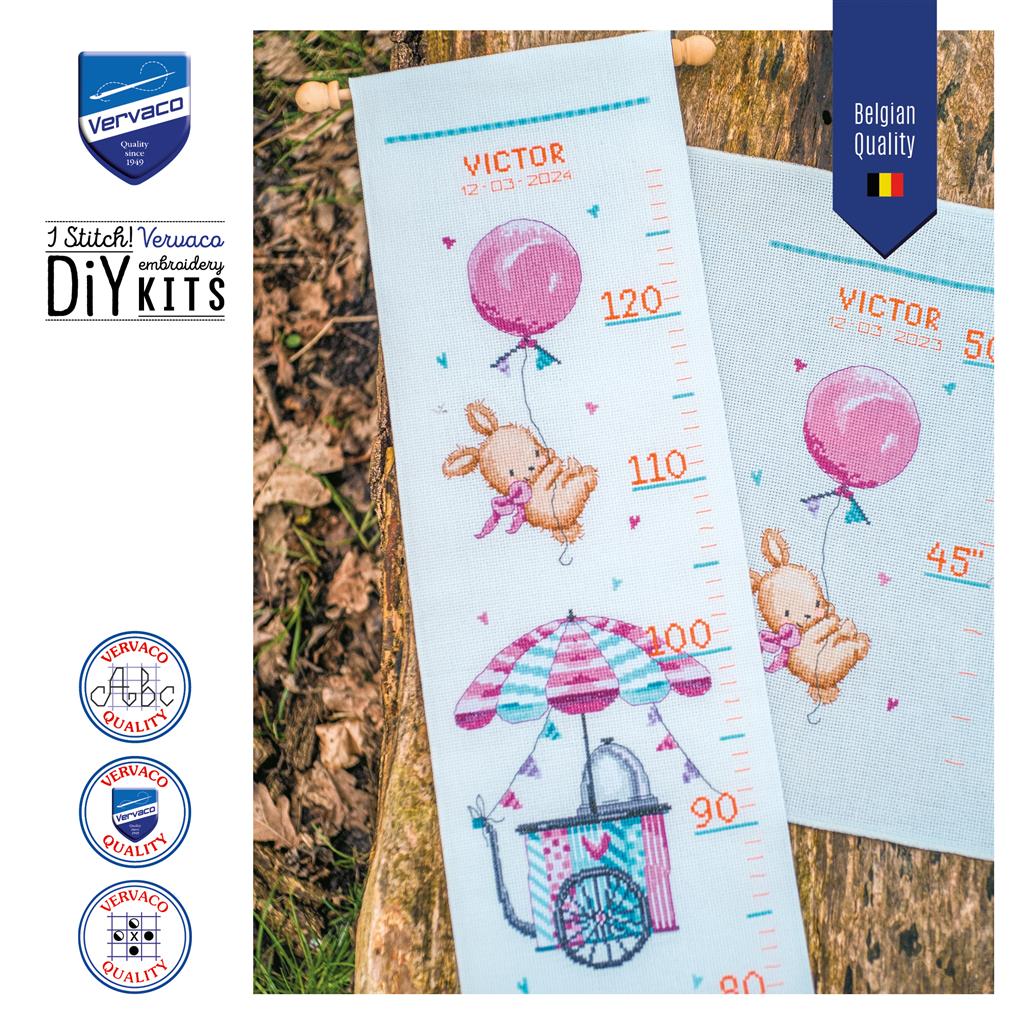 Cross Stitch Kit - Vervaco Ice Cream Cart - Children's Height Meter