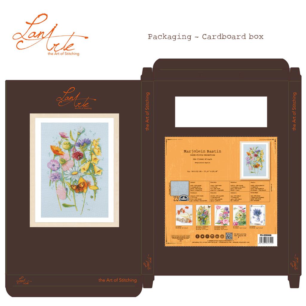 One flower of each - Lanarte Kit de Punto de Cruz PN-0200466