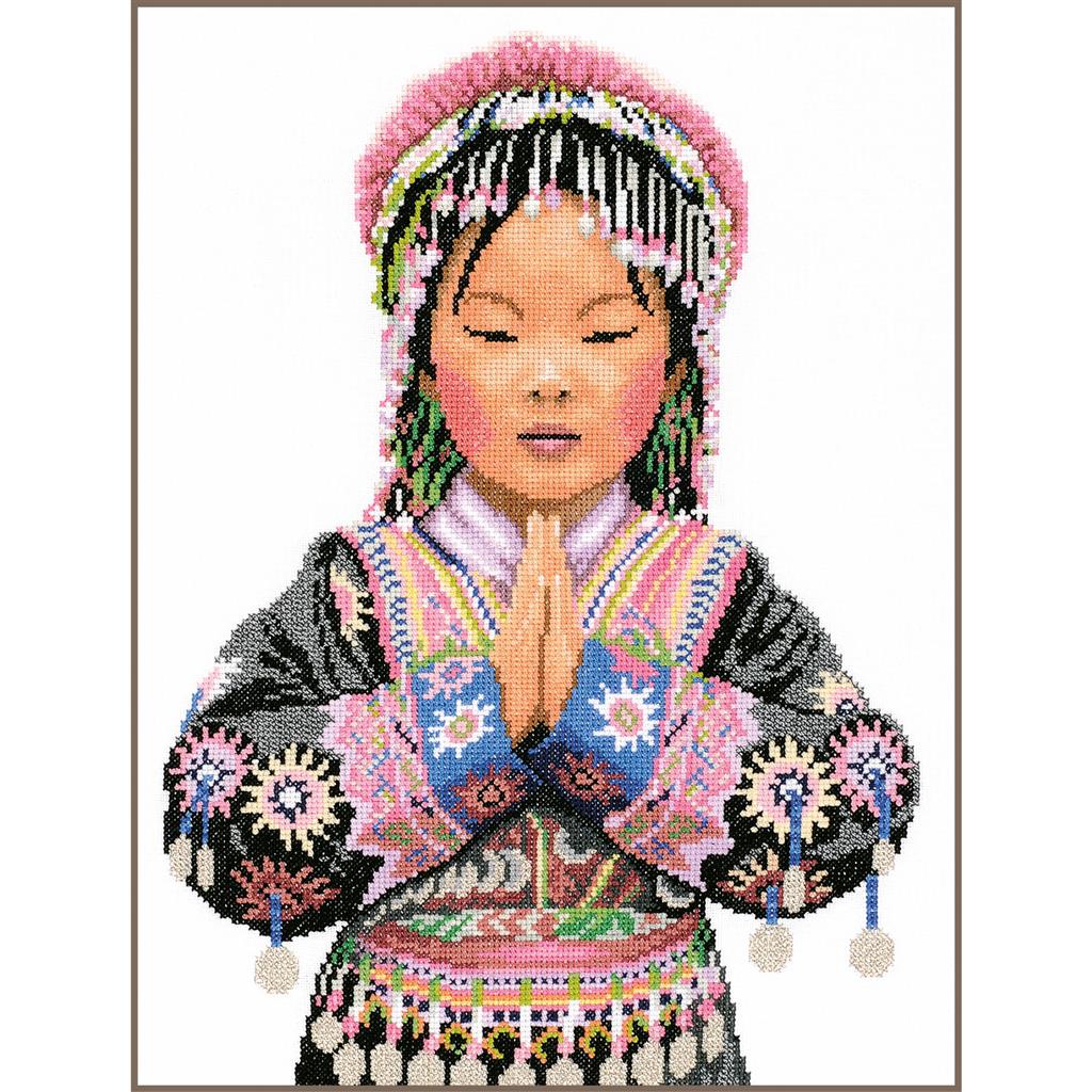 Kit de Punto de Cruz Thai hill tribe girl - Lanarte