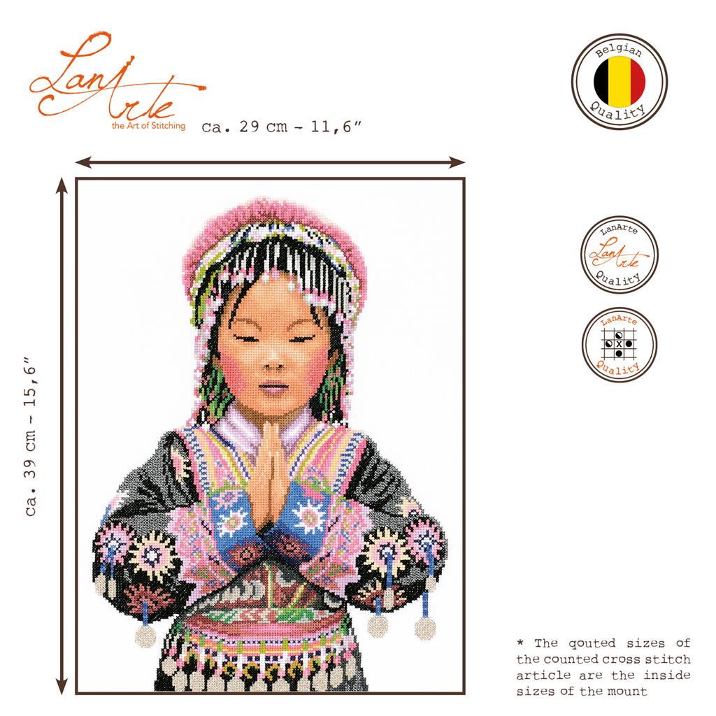 Kit de Punto de Cruz Thai hill tribe girl - Lanarte