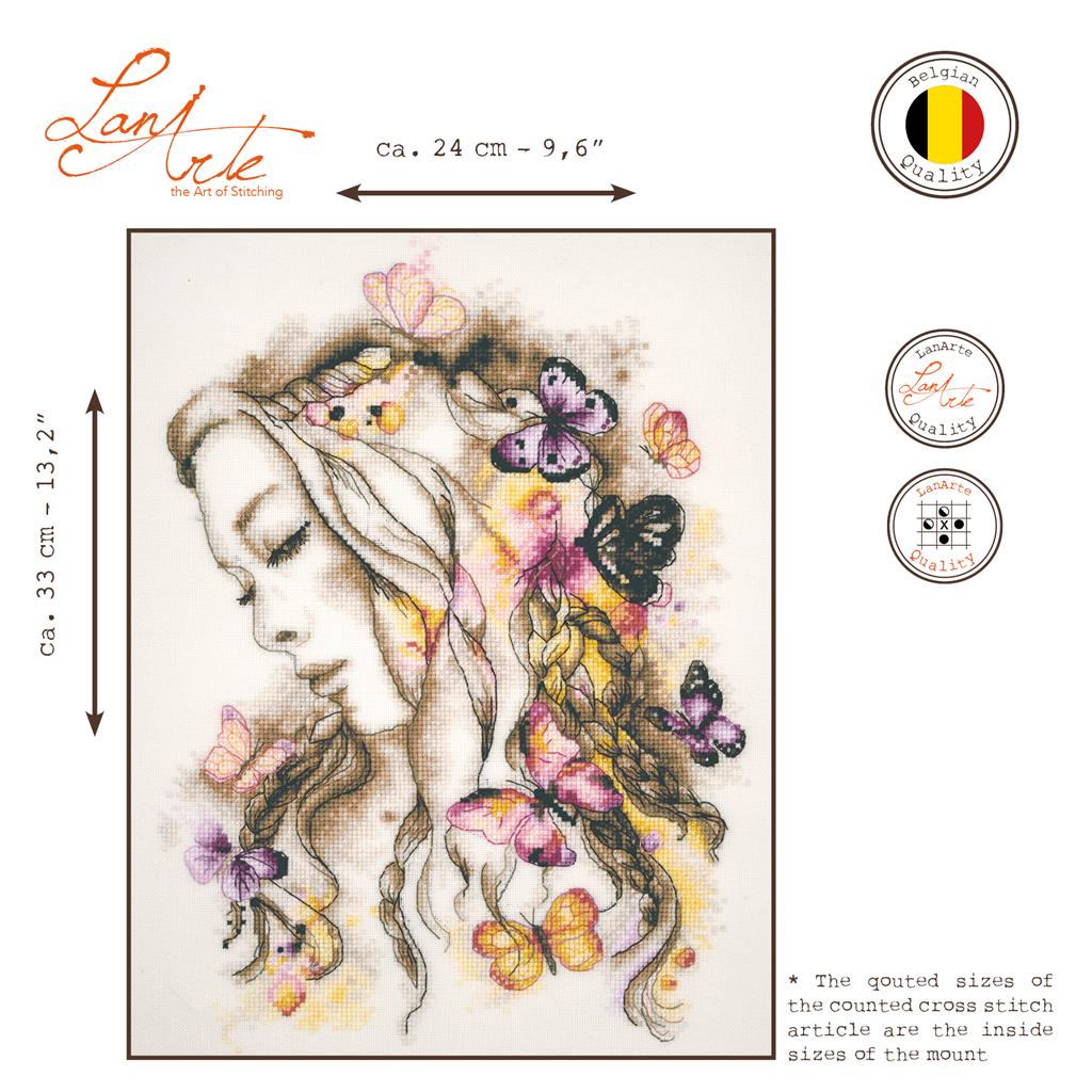 Kit au point de croix - Lanarte - Madame Butterfly