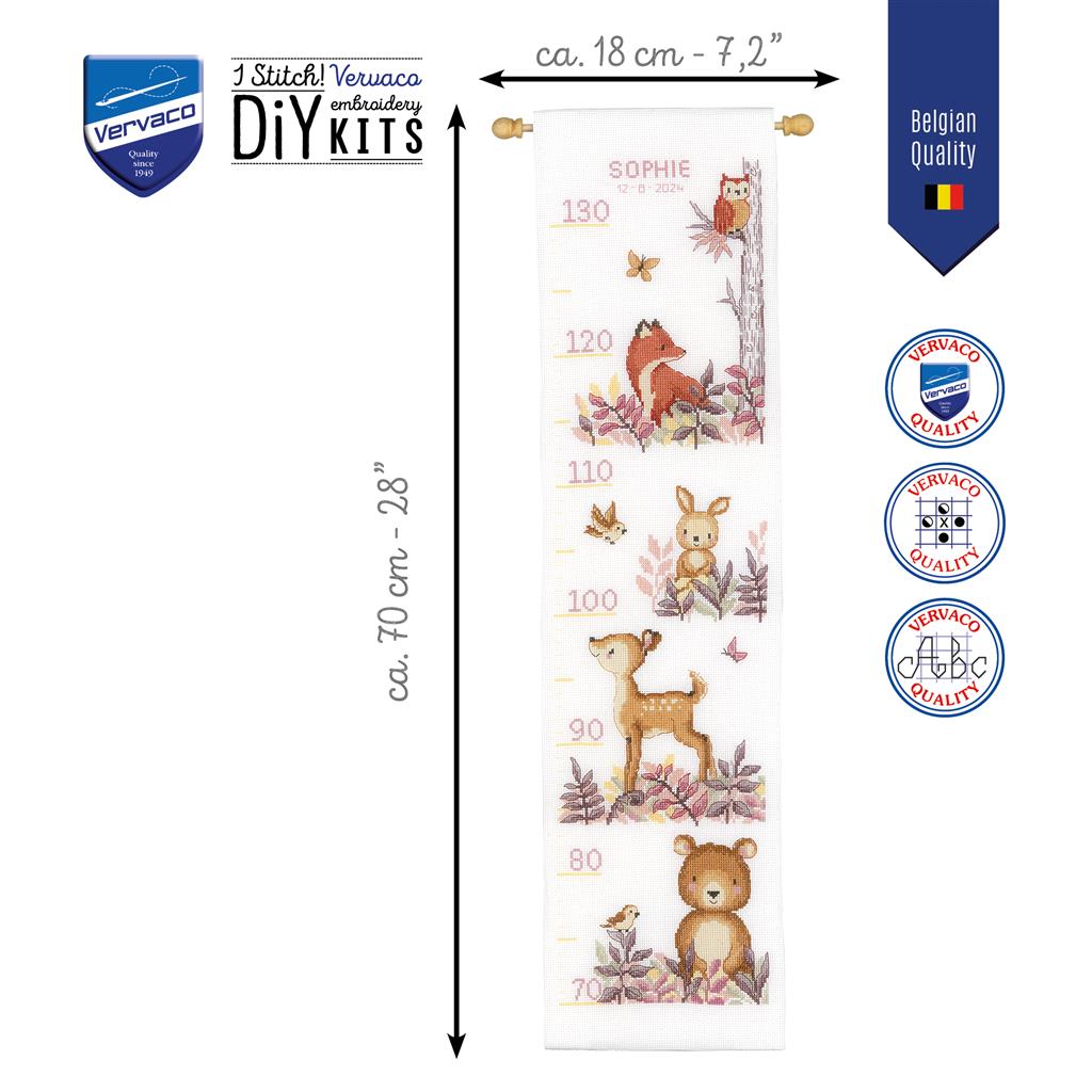 Cross Stitch Kit "In the Forest" for Height Meter - Vervaco