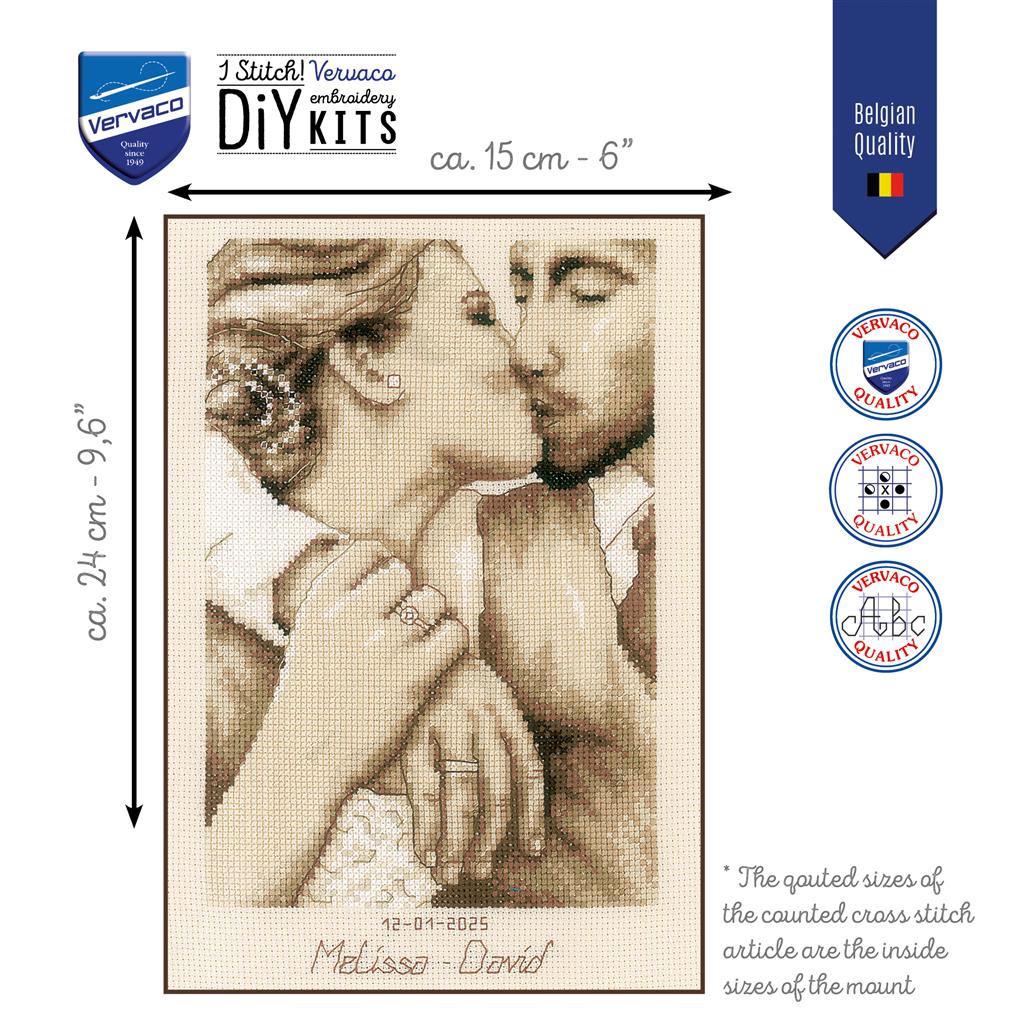 Kit au point de croix "Loving Kiss" - Vervaco