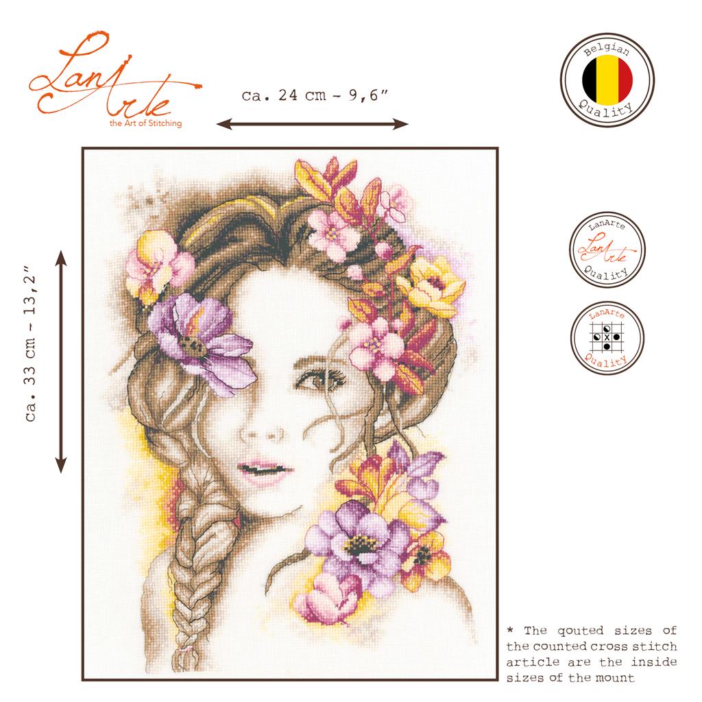 Kit au point de croix - Lanarte - Madame Fleur
