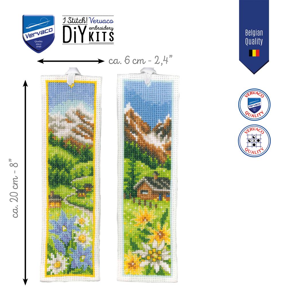 Kit para Marcadores de Libros "Pradera Alpina" Set de 2 - Vervaco