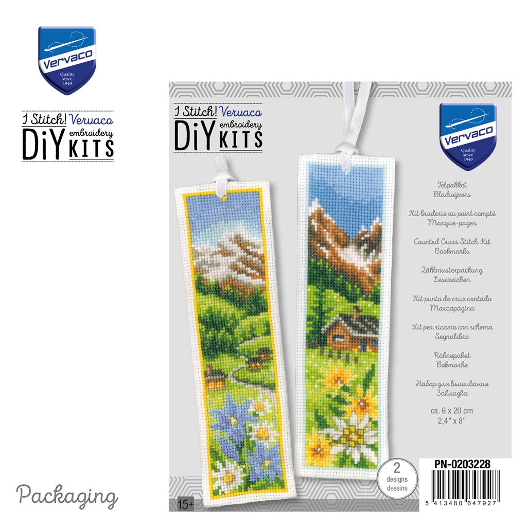 Kit para Marcadores de Libros "Pradera Alpina" Set de 2 - Vervaco