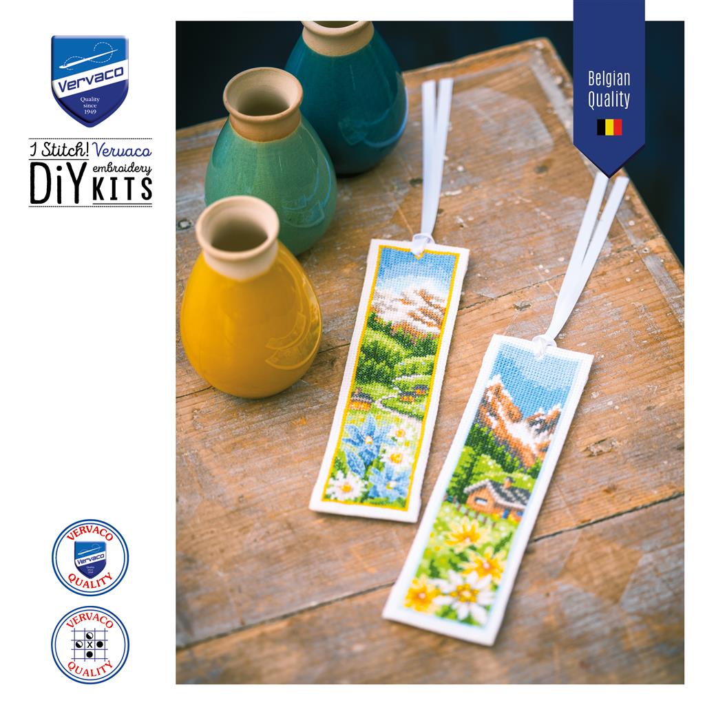 Kit para Marcadores de Libros "Pradera Alpina" Set de 2 - Vervaco