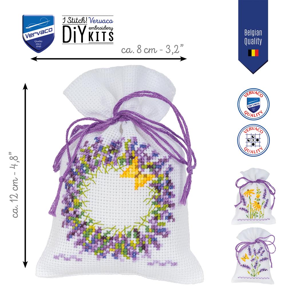 Kit au point de croix - Vervaco - Lavande x3