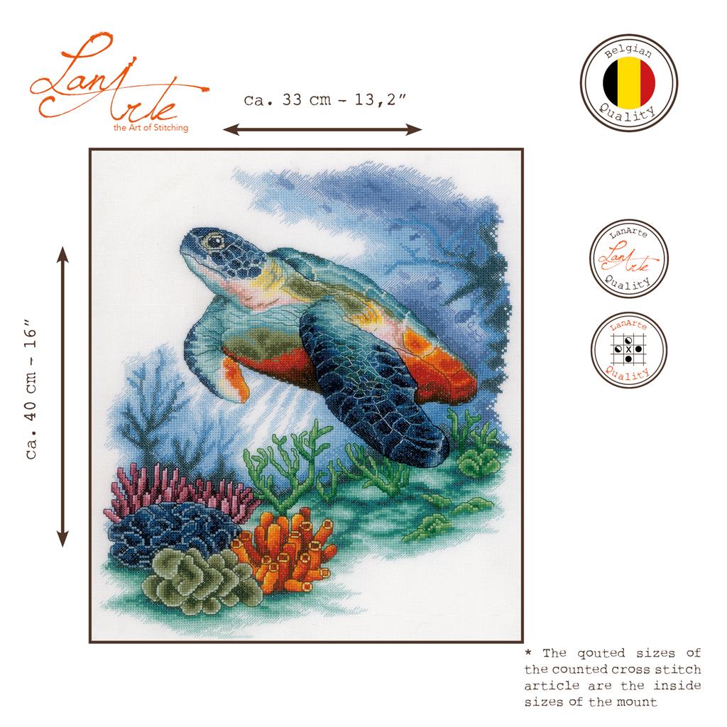 Kit de Punto de Cruz "Tesoros Submarinos" de Lanarte: Explora la Belleza del Océano