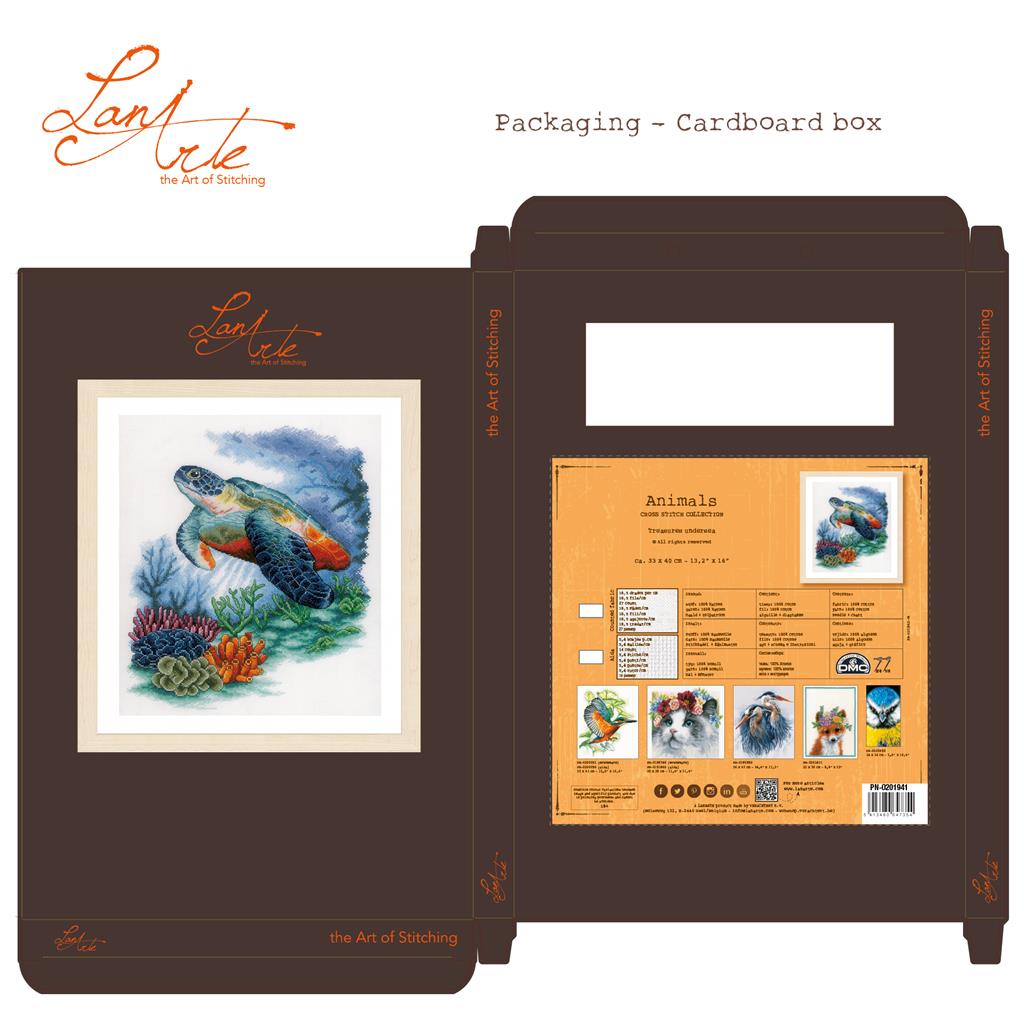 Kit de Punto de Cruz "Tesoros Submarinos" de Lanarte: Explora la Belleza del Océano