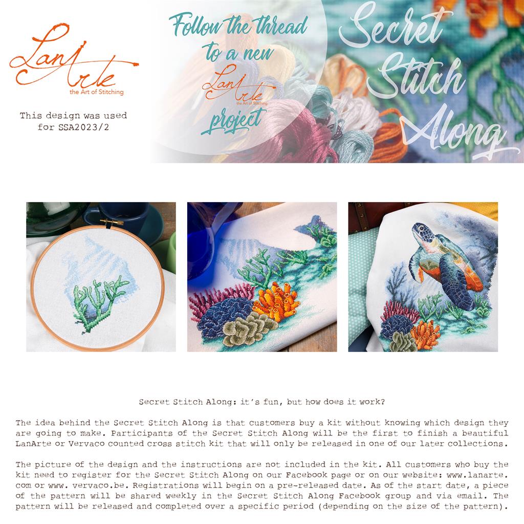 Kit de Punto de Cruz "Tesoros Submarinos" de Lanarte: Explora la Belleza del Océano