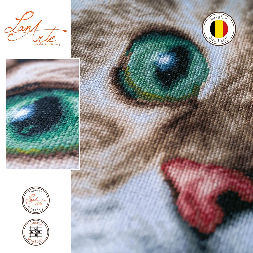 Kit Punto de Cruz. Flower crown fox - Lanarte PN-0203542