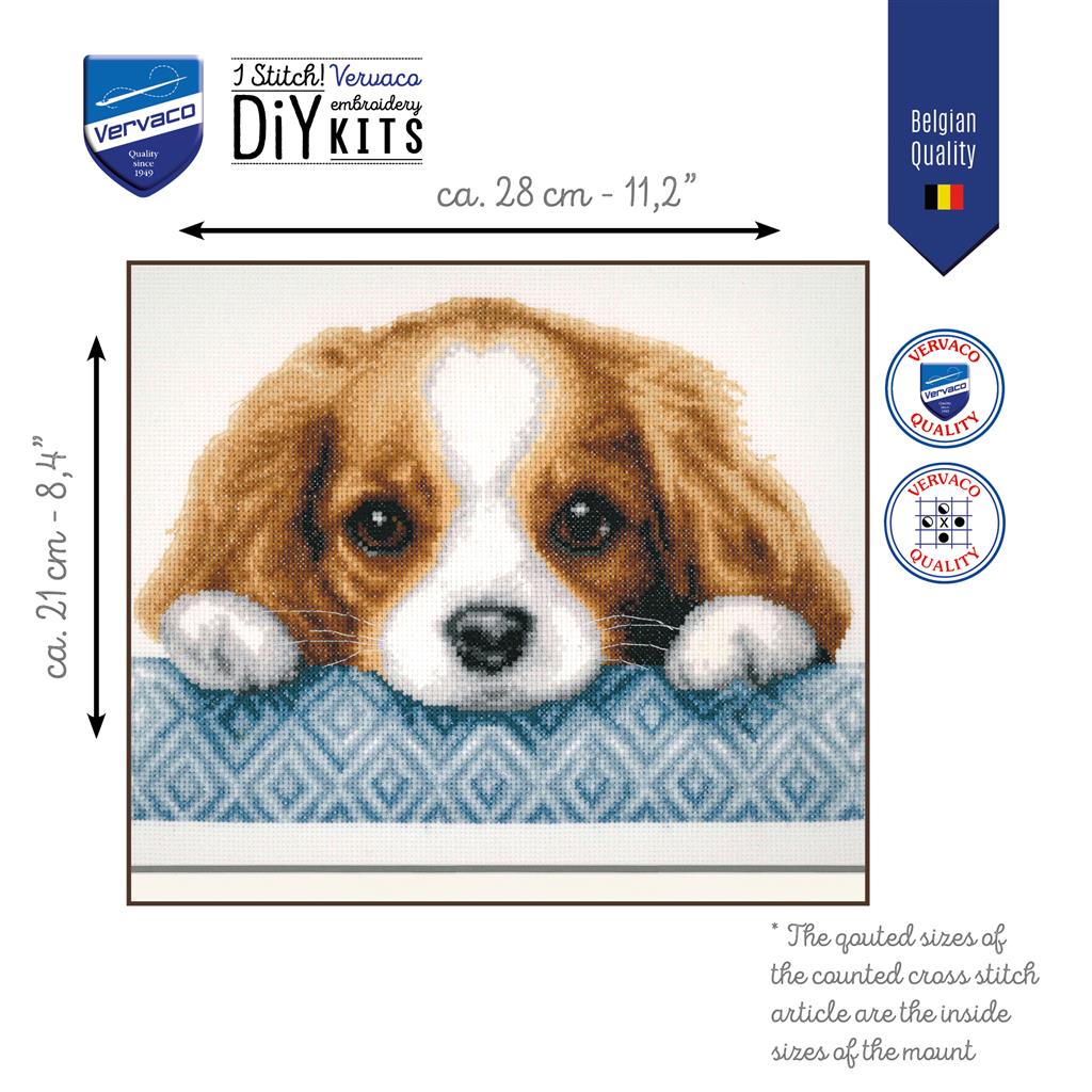 Kit au point de croix "Chiot ludique" - Vervaco