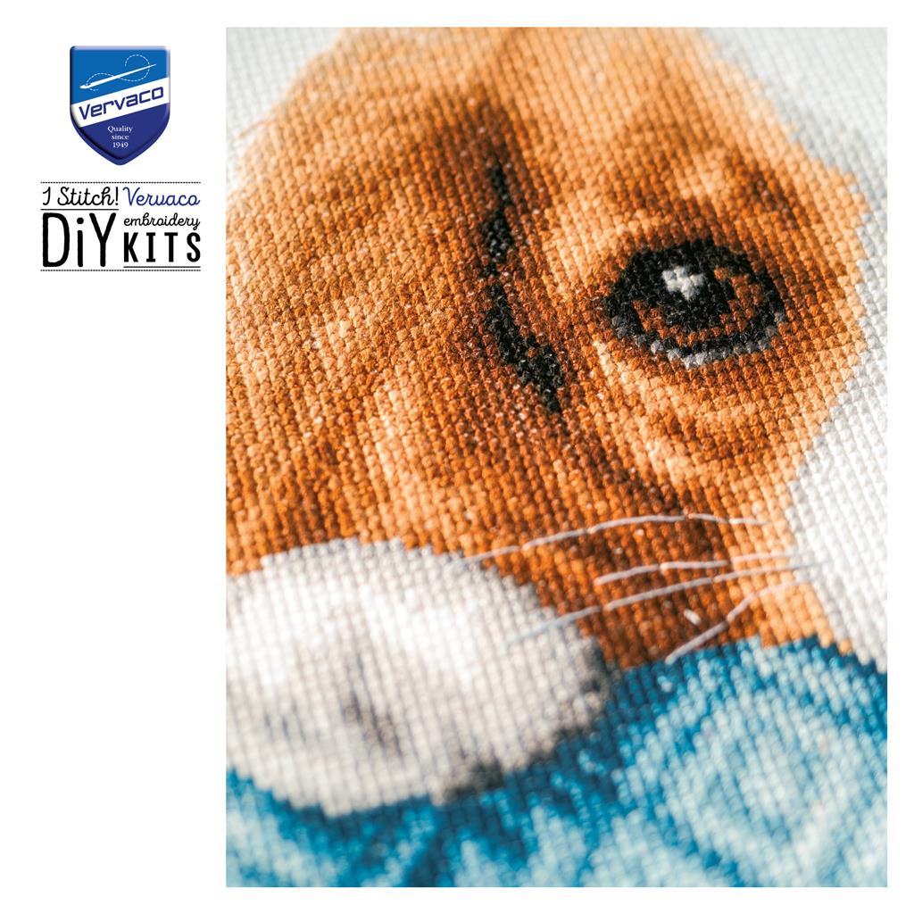 Kit au point de croix "Chiot ludique" - Vervaco
