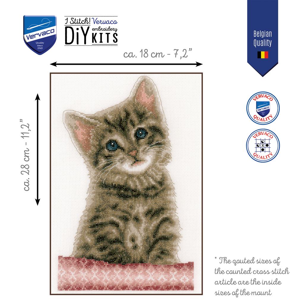 Kit au point de croix "Look félin" - Vervaco