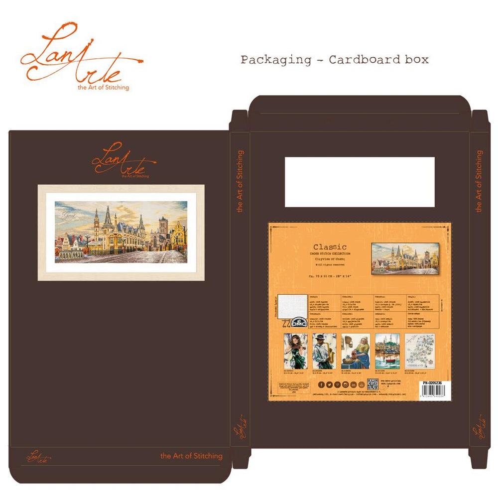 Kit de Punto de Cruz "Vista de la Ciudad de Gante" - Lanarte