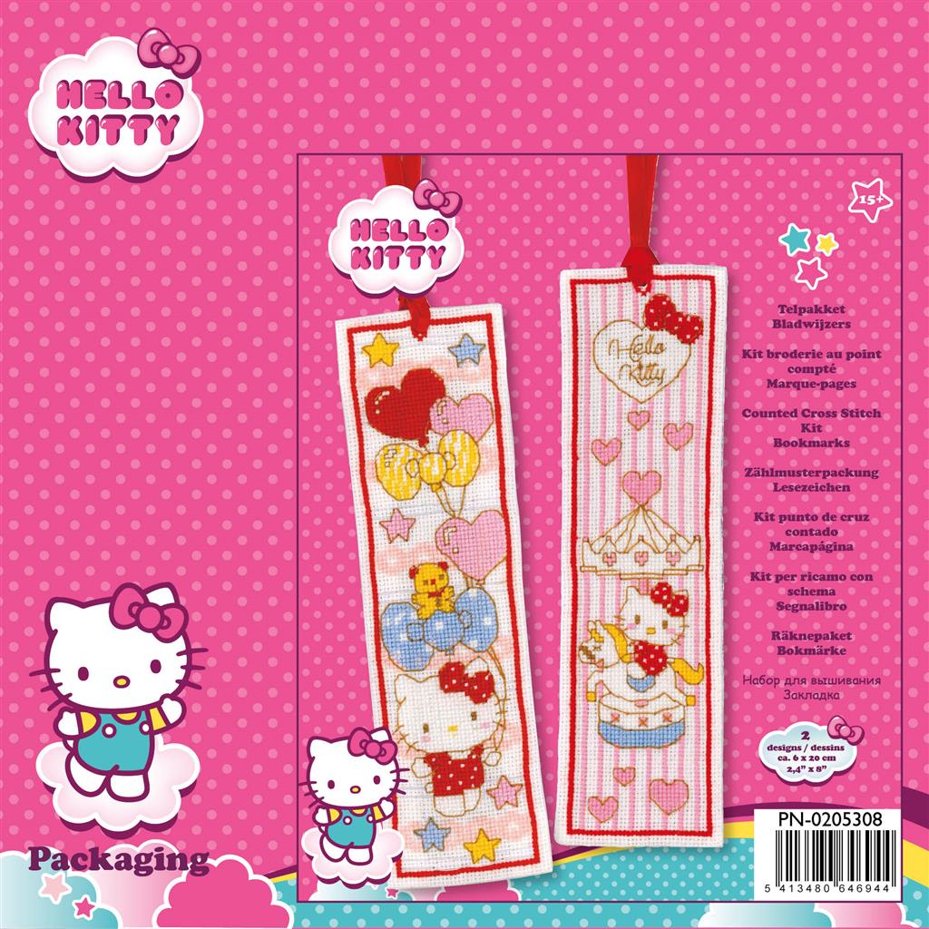 HELLO KITTY DOODLE COEUR SIGNET KIT - Kit de point de croix Vervaco