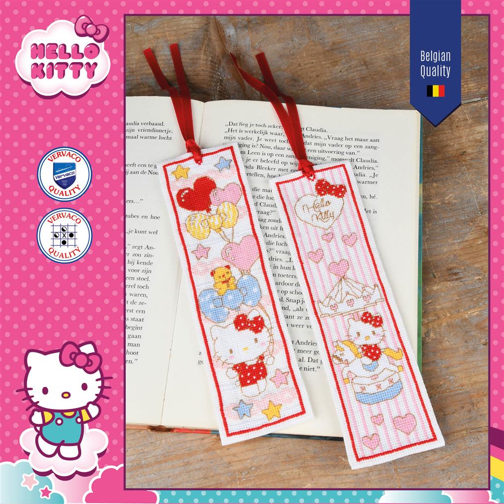 HELLO KITTY DOODLE COEUR SIGNET KIT - Kit de point de croix Vervaco