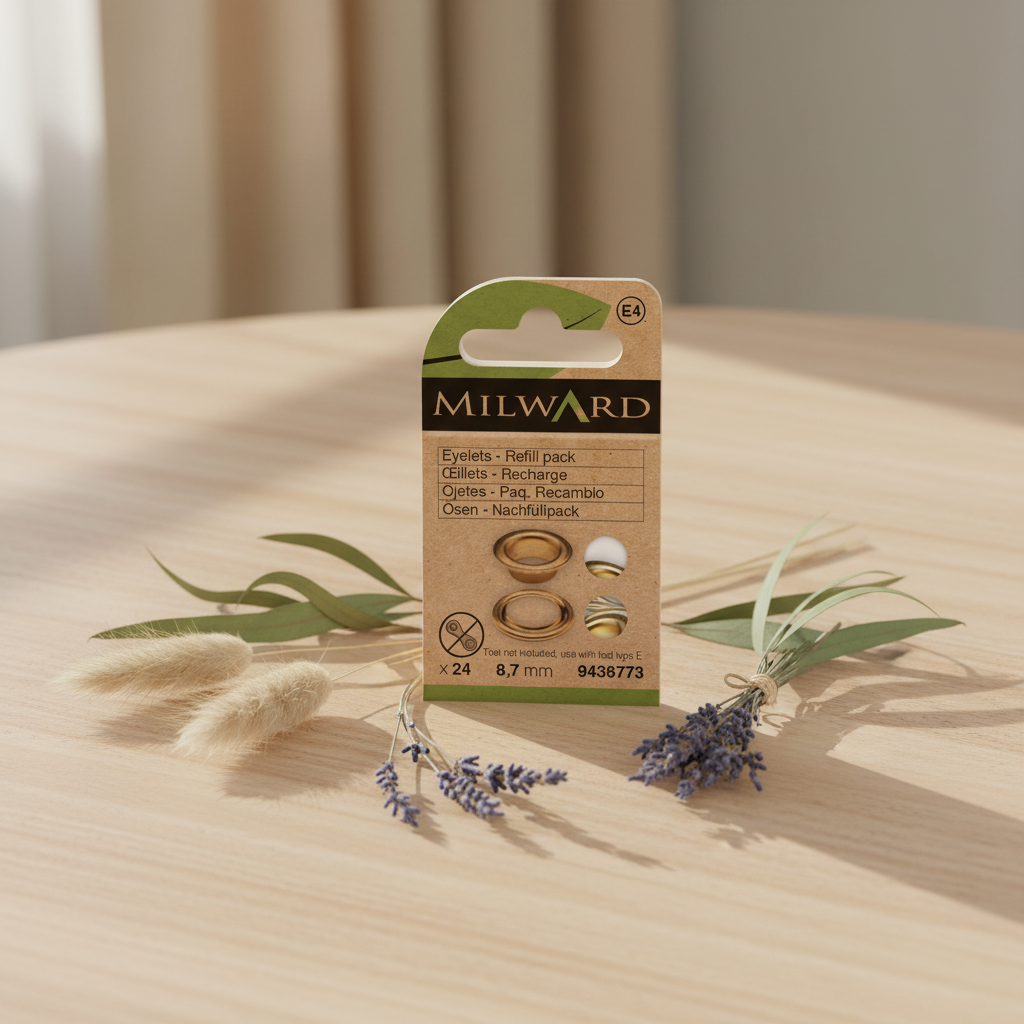 Pack de 25 Ojetes Dorados Milward 8.7 mm - Componentes Refinados para Costura