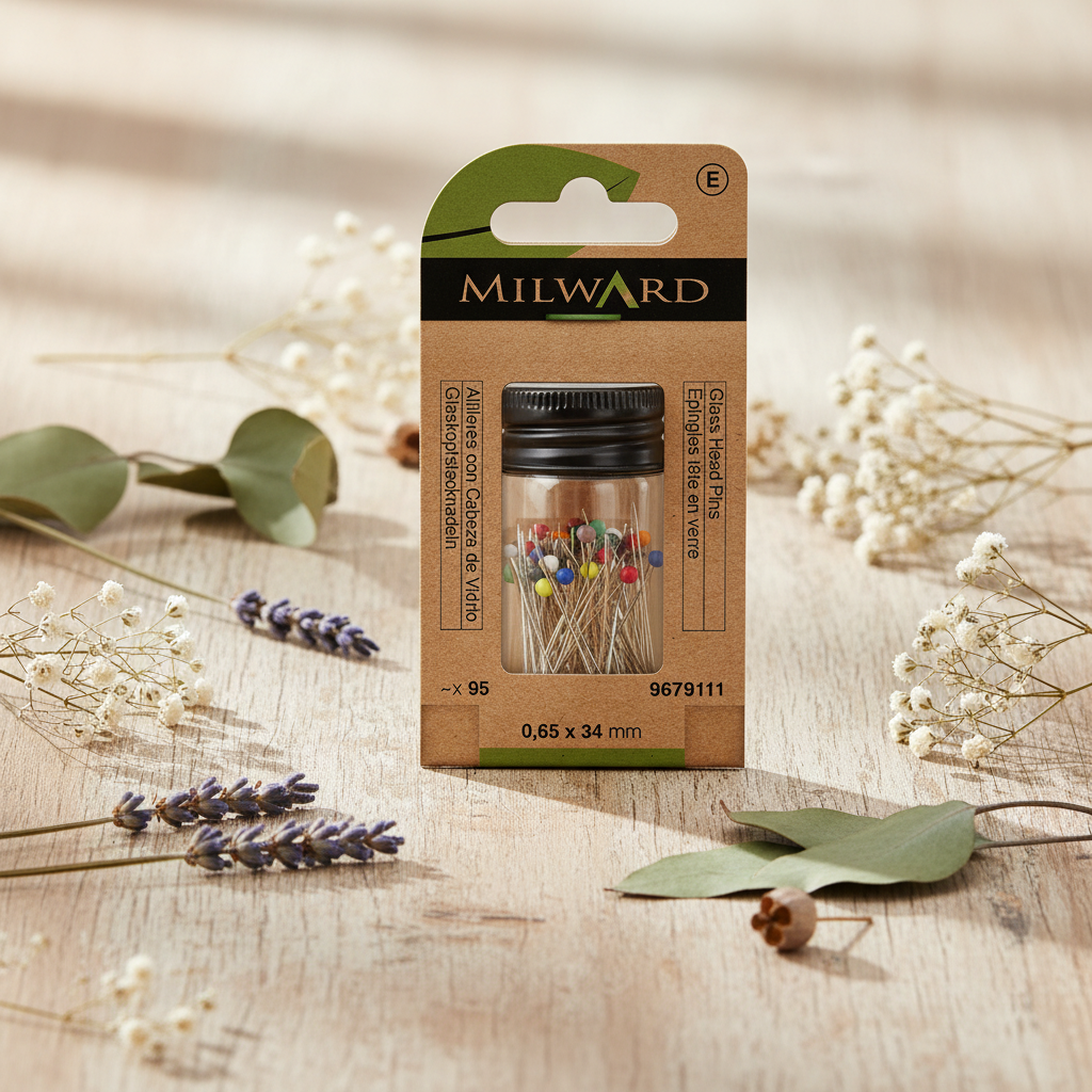 Épingles à tête en verre multicolore Milward : 95 unités