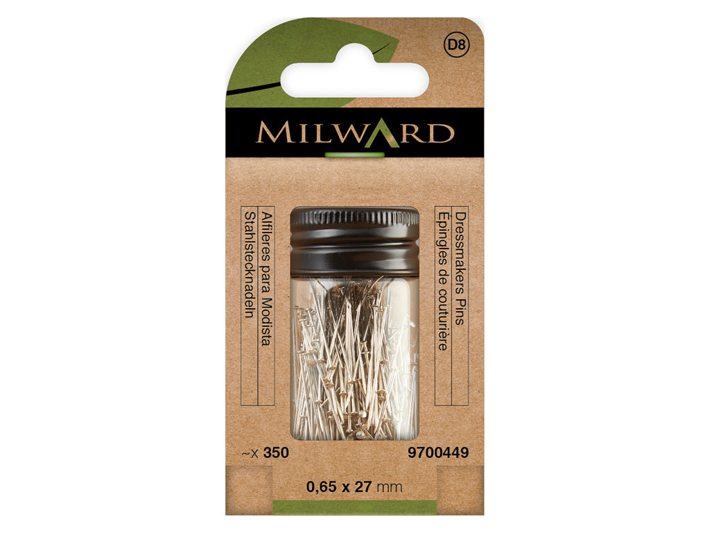 Alfileres de Acero Milward para Modistas: 350 Unidades 27 mm